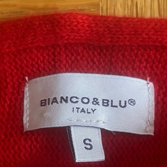 BIANCO & BLU Italy Cashmere And Silk Blend Ottoman Sweater Red EUC Size Small - Picture 3 of 8